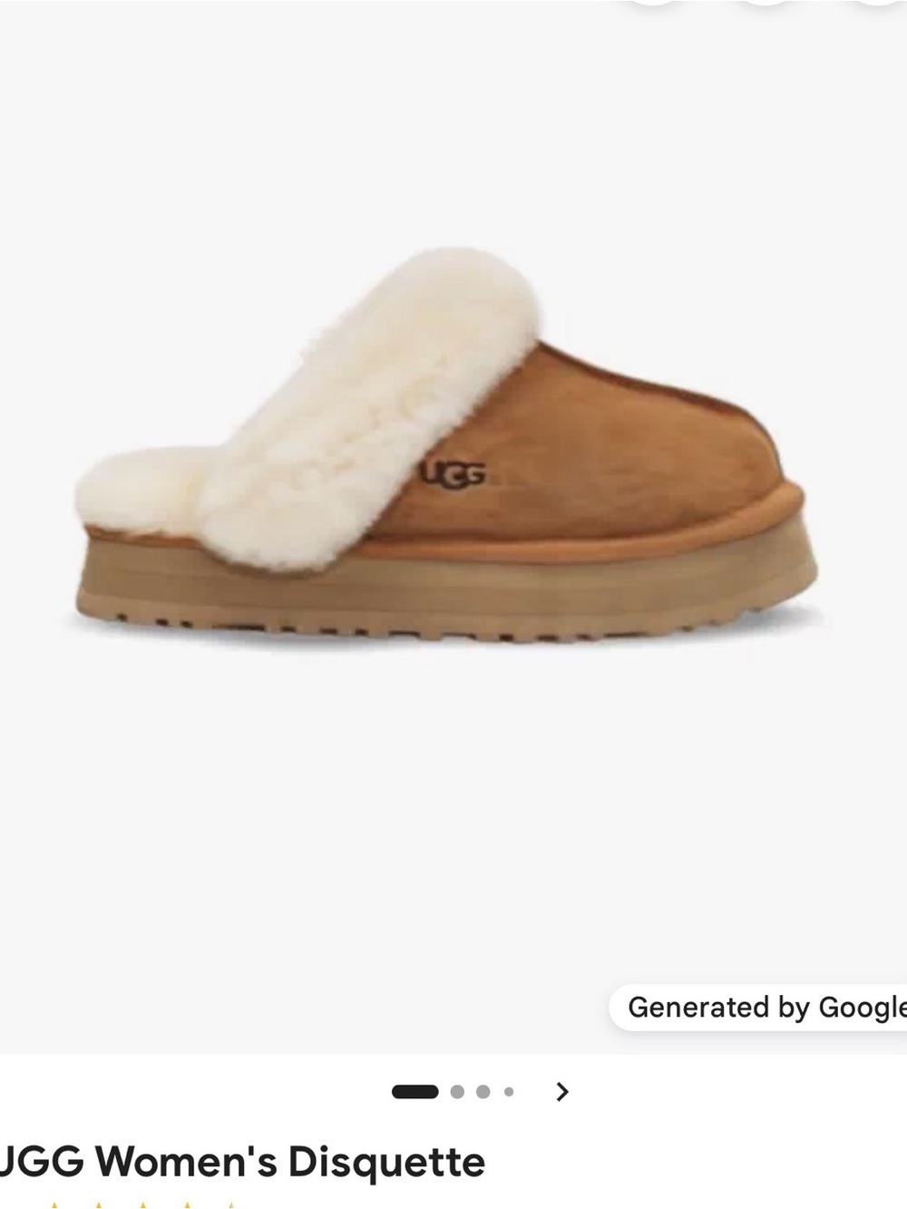 NWOT UGG Women's Chestnut Shearling Slip-On Clog with Cream Collar